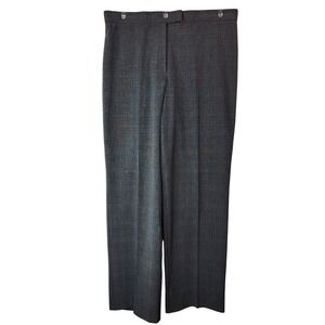 Sag Harbor Stretch Gray Micro Plaid Straight Leg Pants 10P Officecore Academia